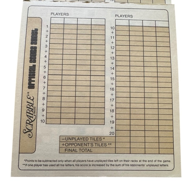 Vintage 1973 Scrabble Box Of 4 Score Pads - Picture 4 of 6